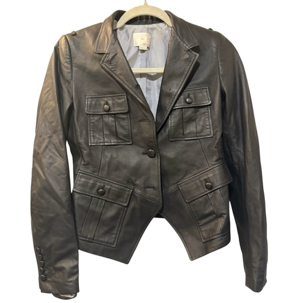 Band Of Outsiders Boy Black Leather Jacket